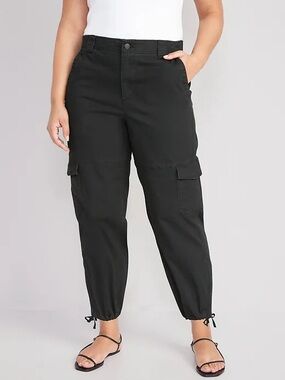 Old Navy Washed Black Balloon Cargo Jogger Pants